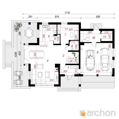  Maja mustköömnetes (G2) 1. korruse plaan